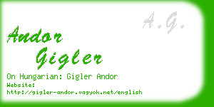 andor gigler business card